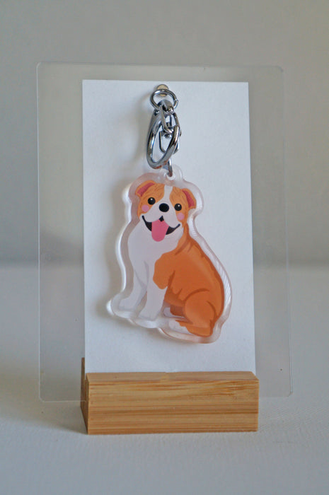 English Bulldog Epoxy Keychain