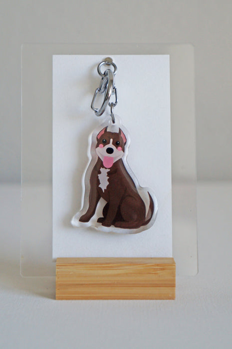 Pitbull Epoxy Keychain