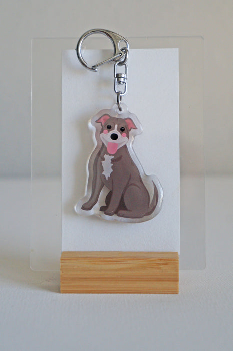 Pitbull Epoxy Keychain