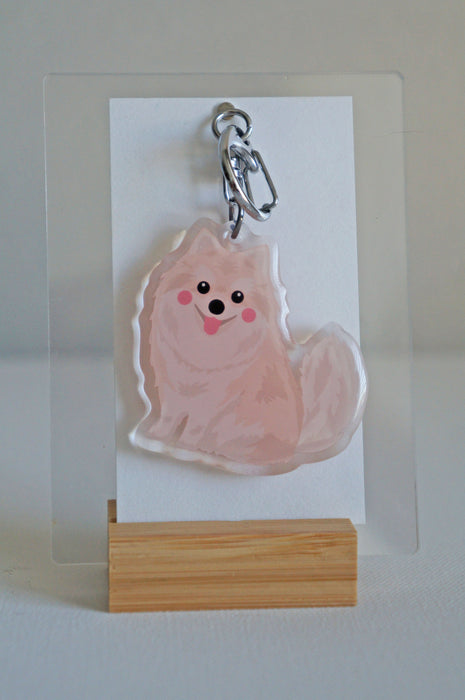 Pomeranian Epoxy Keychain