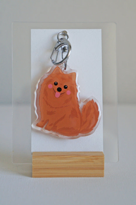 Pomeranian Epoxy Keychain