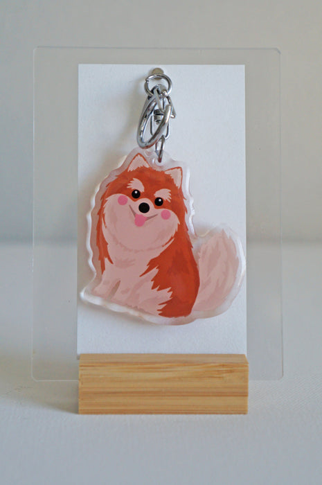 Pomeranian Epoxy Keychain