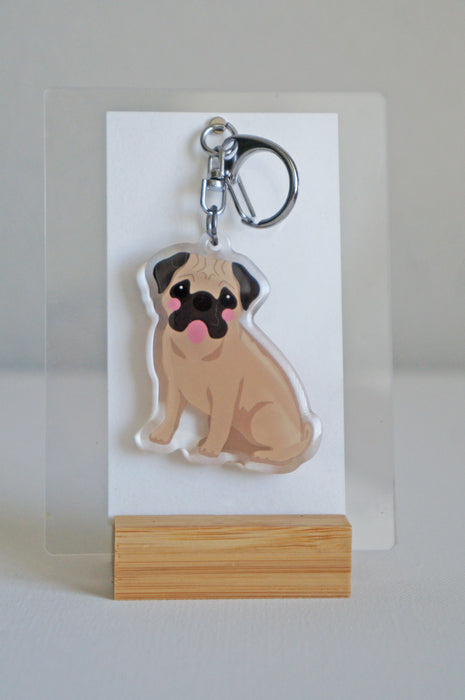 Pug Epoxy Keychain