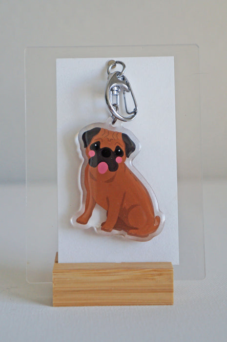 Pug Epoxy Keychain