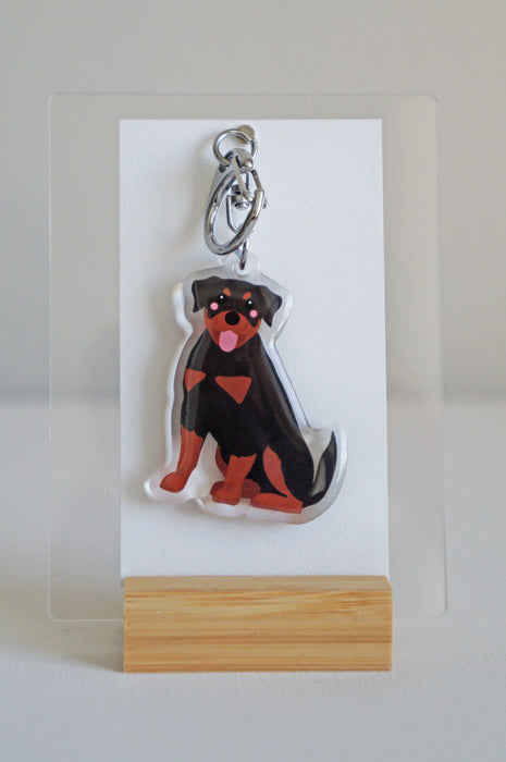 Rottweiler Epoxy Keychain