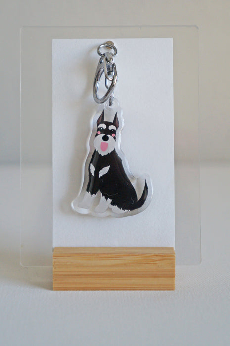 Schnauzer Epoxy Keychain