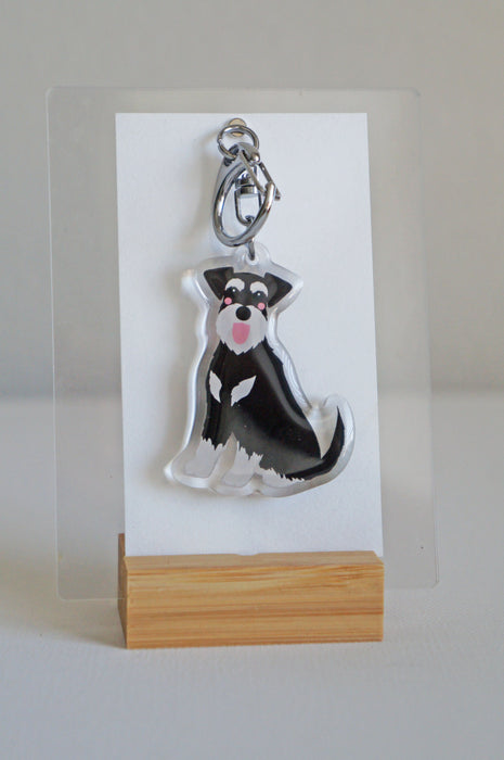 Schnauzer Epoxy Keychain