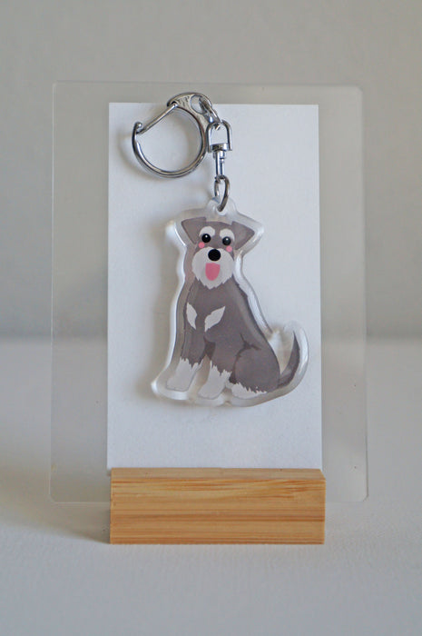 Schnauzer Epoxy Keychain