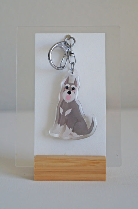 Schnauzer Epoxy Keychain