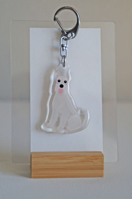 Schnauzer Epoxy Keychain