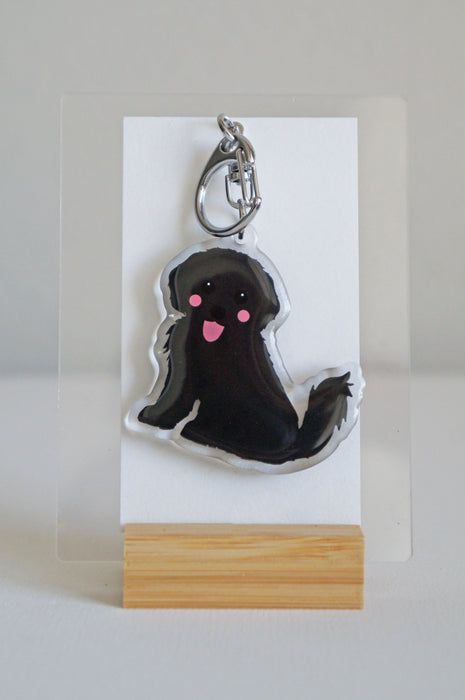 Toy Poodle Epoxy Keychain