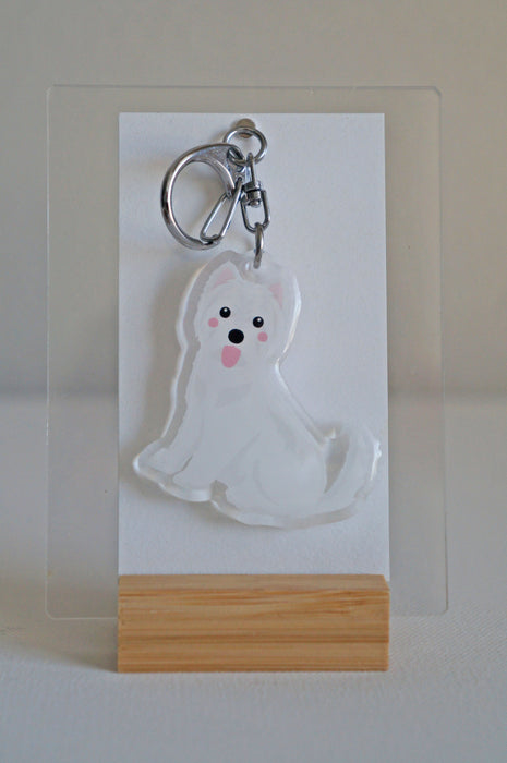 Westie Epoxy Keychain