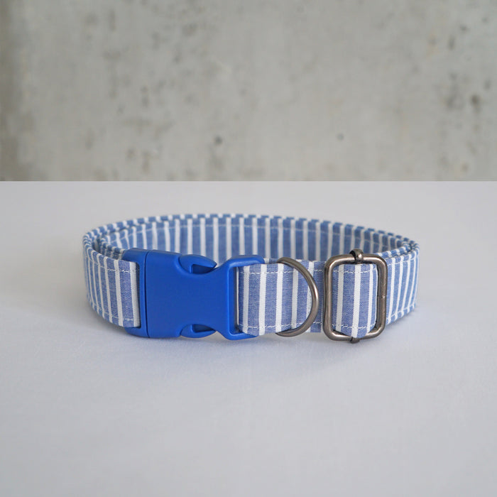 Blue Striped Dog Collar