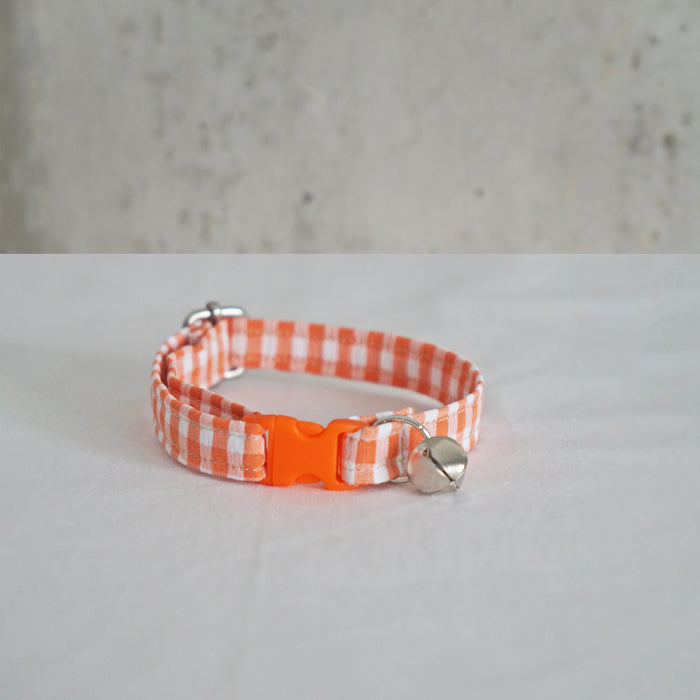 Orange Plaid Cat Collar