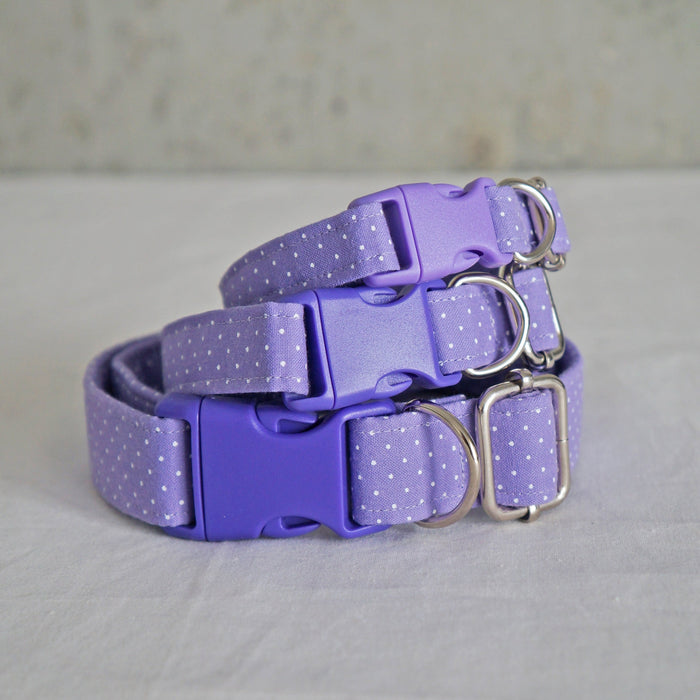 Lilac Dotted Dog Collar