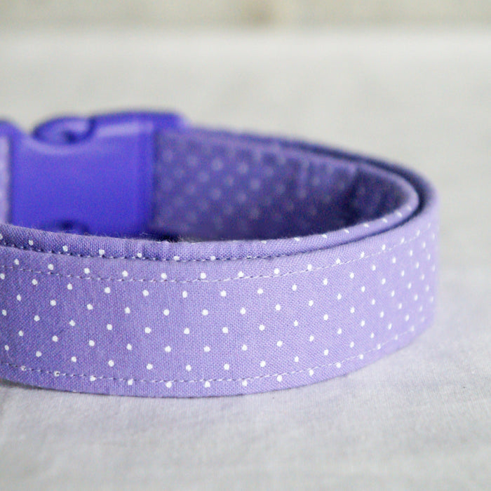 Lilac Dotted Dog Collar