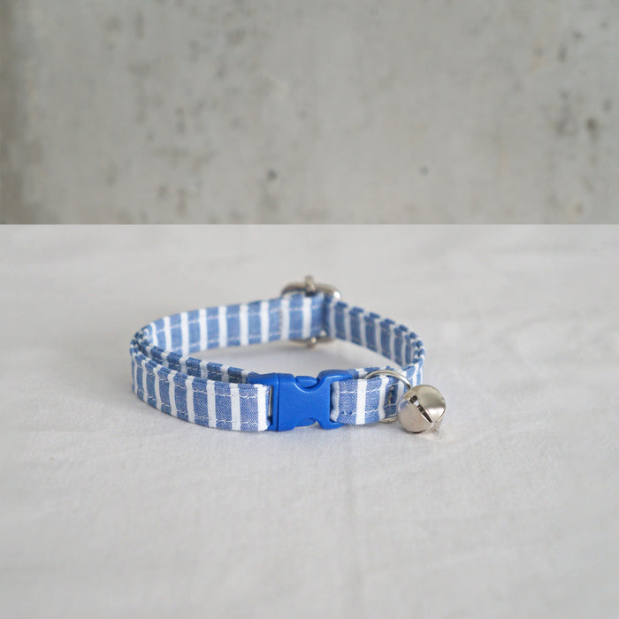 Blue Striped Cat Collar