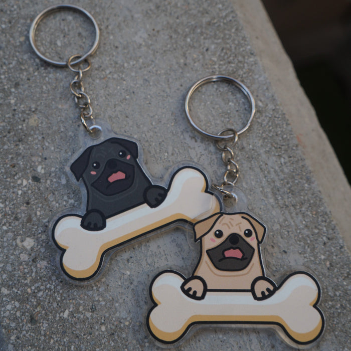 Pug Keychain