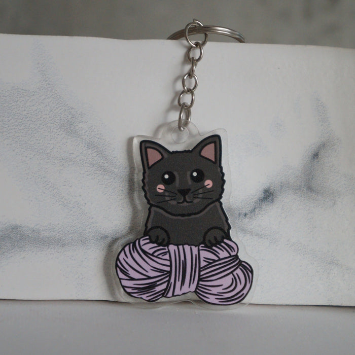 Black Kitty Keychain