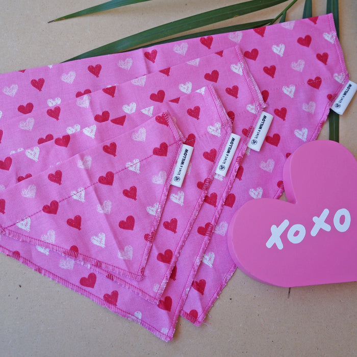 Pink Heart Pet Bandanas