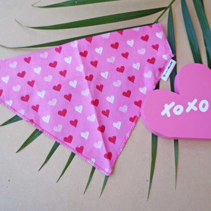 Pink Heart Pet Bandanas