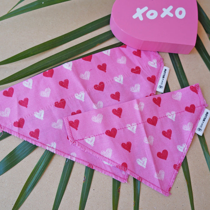 Pink Heart Pet Bandanas