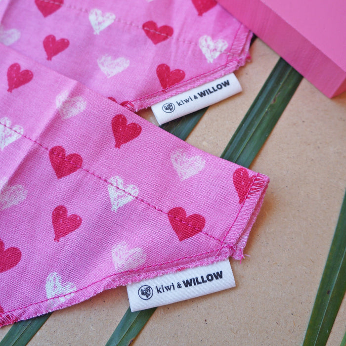 Pink Heart Pet Bandanas