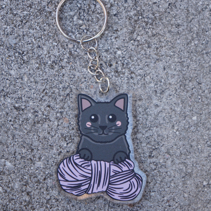 Black Kitty Keychain