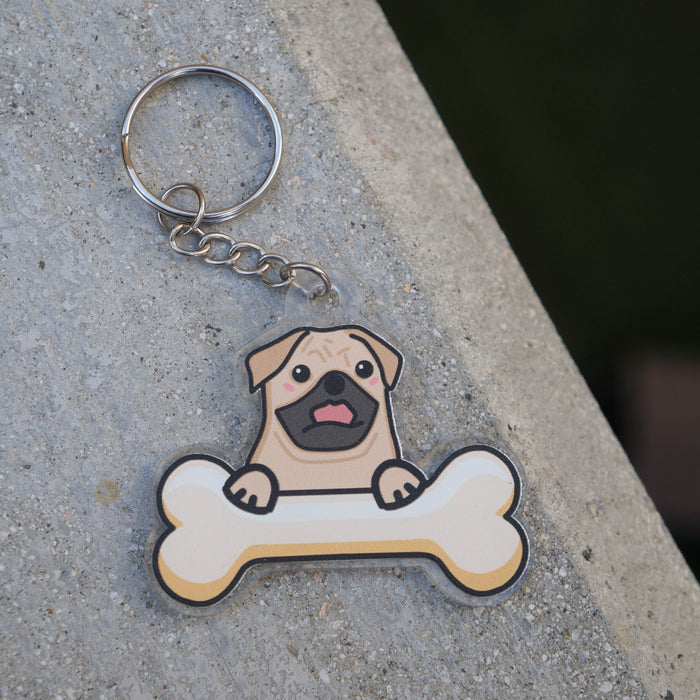 Pug Keychain